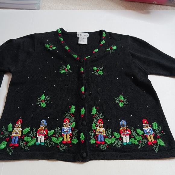 B.P. Design Embroidered and Beaded Christmas Cardigan NWOT - Picture 2 of 11